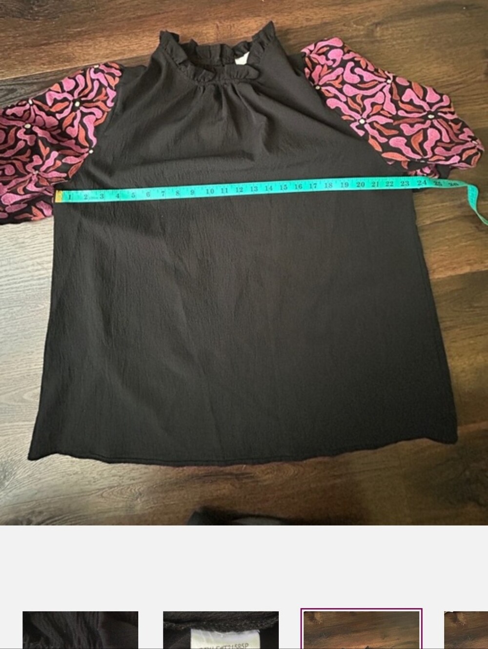 Entro Black Embroidered Puff Sleeve Blouse Top XL Boho